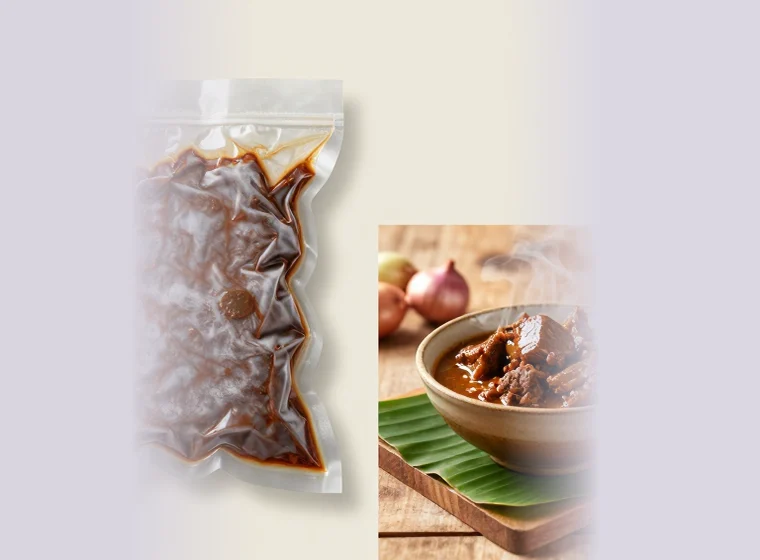 Rendang Beku - ilustrasi kemasan contoh